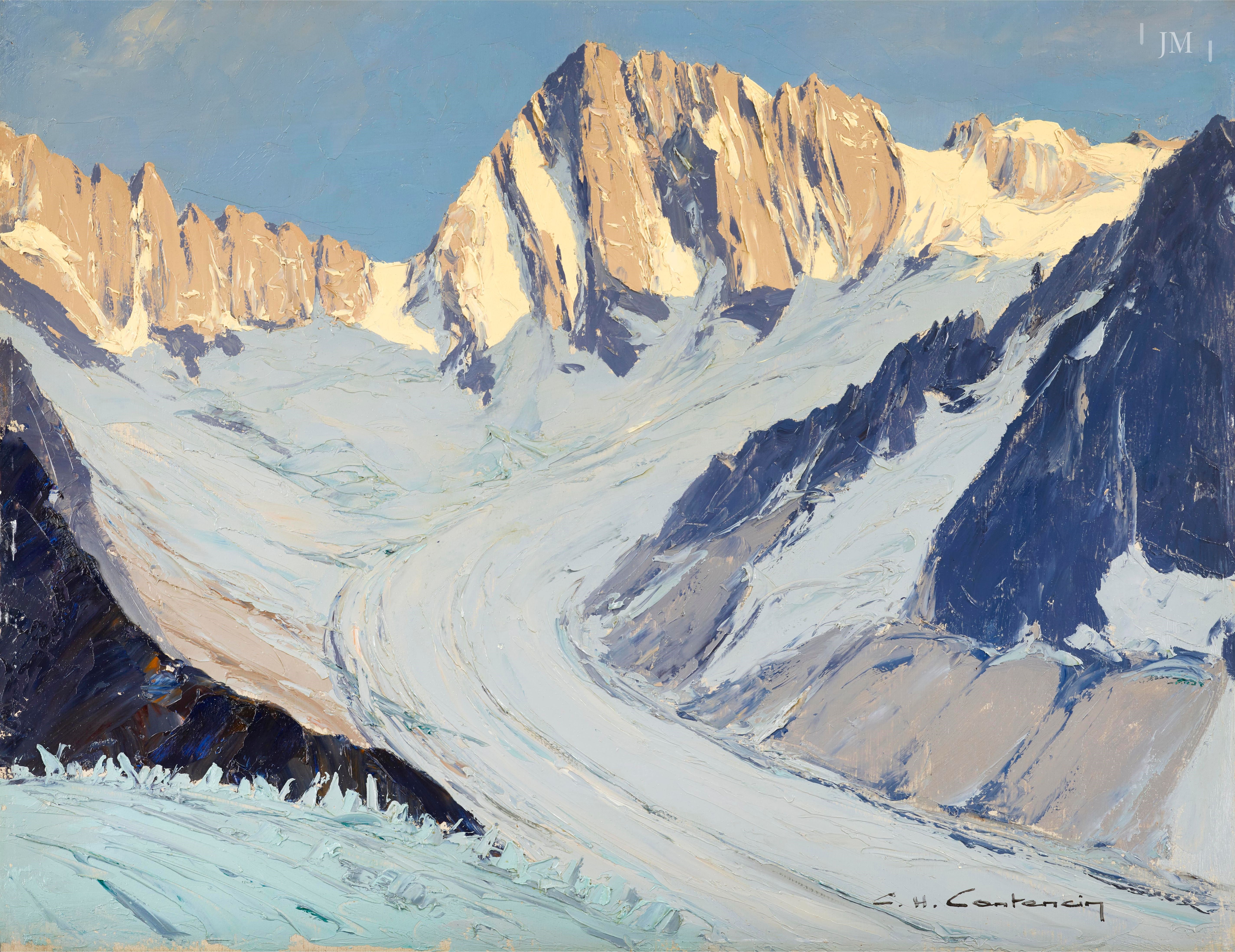 The Grandes Jorasses seen from the Couvercle Hut, Chamonix, France